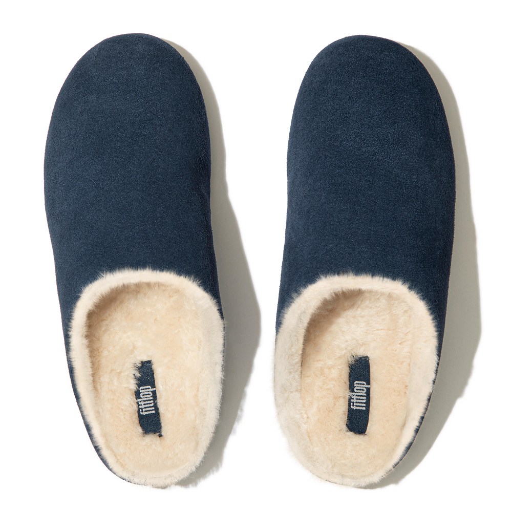 Fitflop Womens Slippers Navy - Chrissie Shearling - QP4253960